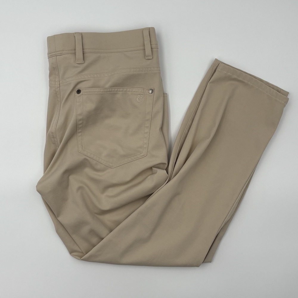 Collars & Co Men's Chino Pants Size 32x30 Beige Stretch Performance Casual Slim‎